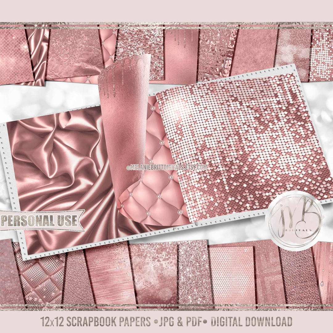 Luxury Rose Gold Scrapbook Paper Download Luxurious Design Sparkling ...