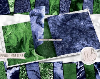 Navy and Lime Agate and Marble Scrapbook Paper Download • Realistic Geode Stone Vein Design • DIY Printable Paper Crafts 20 12x12 JPG & PDF