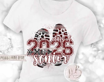 Cross Country XC Senior 2026 T-Shirt Sublimation Download • Terrain Endurance Running Maroon and Black Glitter • DIY Print and Press