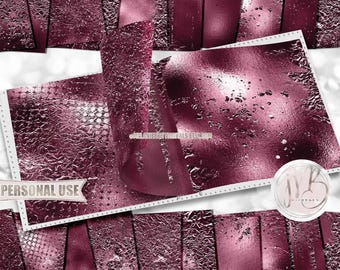Sangria Red Metallic Flakes Scrapbook Paper Download • Shimmering Foil Flakes Design • DIY Printable Paper Crafts 20 12x12 JPG & PDF