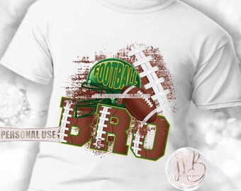 Football BRO T-Shirt Sublimation Design Download • Football Helmet Sports Brother Distressed Green and Athletic Gold • DIY Print and Press