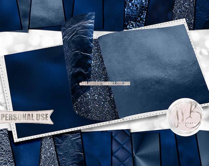 Prussian Blue Opulent Scrapbook Paper Download • Unique Metallic Shimmering Foil • Scrapbooking Printable
