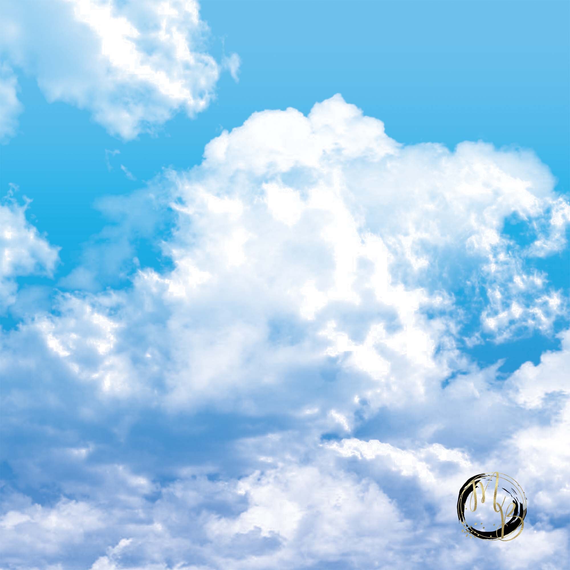 Blue Skies Digital Paper Download Blue Sky Fluffy Clouds Soft - Etsy