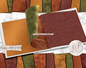 Autumn Luxe Scrapbook Paper Download • Unique Shimmering Metallic Foil Design Fall Tones • DIY Printable Paper Crafts 20 12x12 JPG & PDF