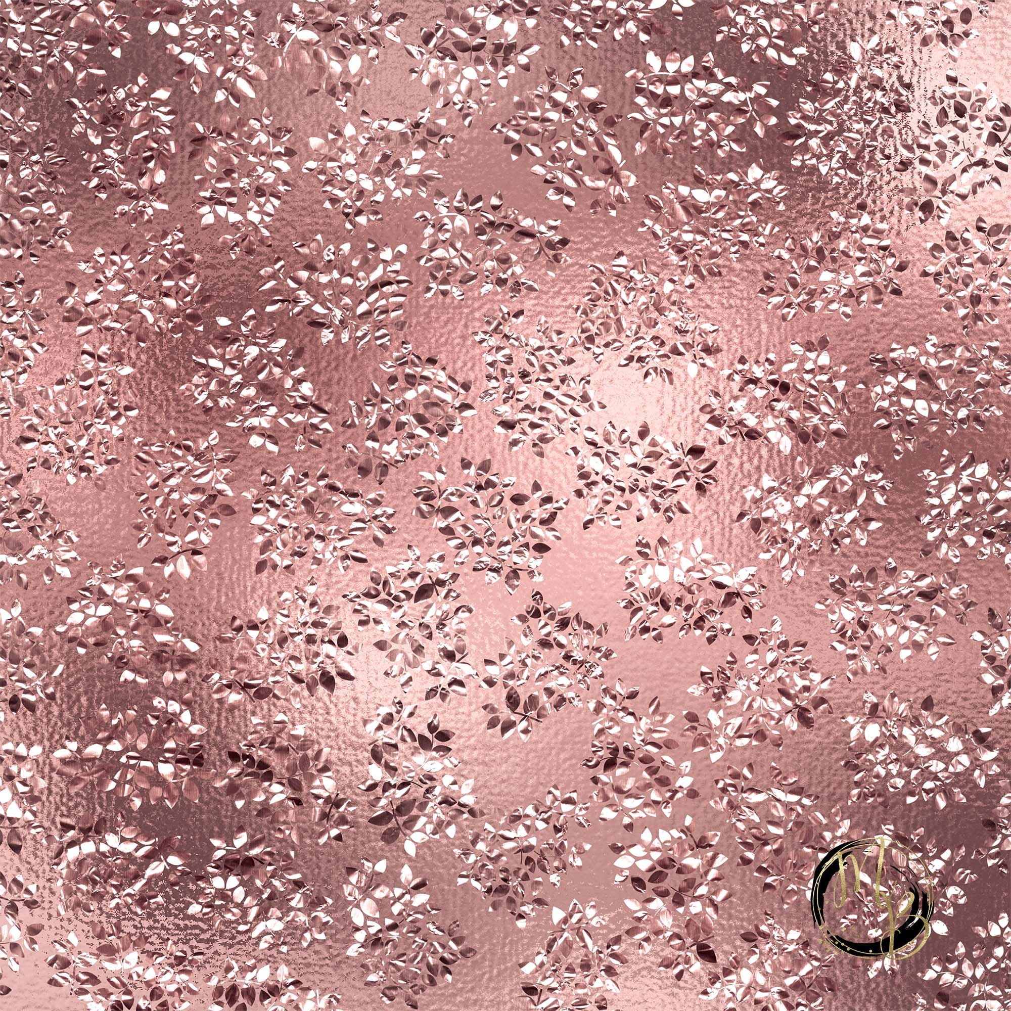 Rose Gold Foil Leaves Digital Paper Download with rose gold Etsy