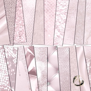 Luxury Light Pink Scrapbook Paper Download • Luxurious Design Sparkling Glitter Shimmering Foil • Printable Paper Crafts 20 12x12 JPG