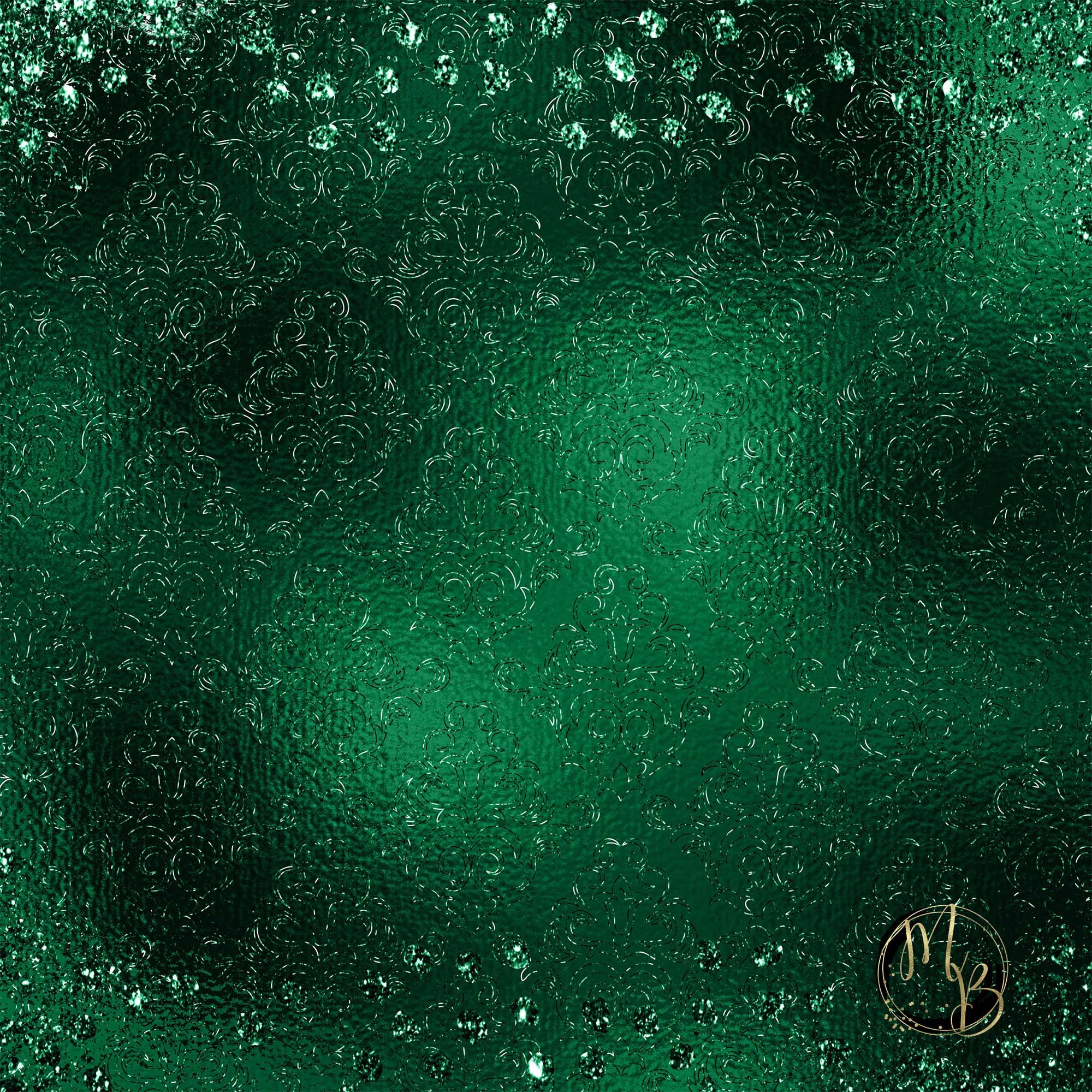 Glam Emerald Green Digital Paper Download with sparkling Etsy