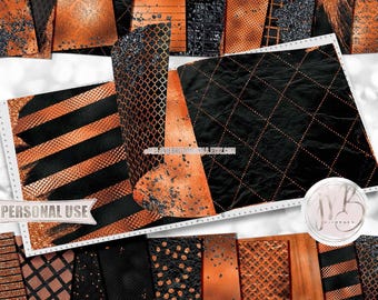 Halloween Glam Scrapbook Paper Download • Sparkling Glitter and Shimmering Foil Design • Printable Paper Crafts 20 12x12 JPG & PDF