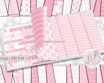 Pink Awareness Scrapbook Paper Download • Scrapbooking for a Cause Support Squad • Printable Paper Crafts 30 12x12 JPG & PDF