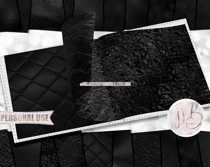 Black Opulent Scrapbook Paper Download • Unique Metallic Shimmering Foil • Scrapbooking Printable