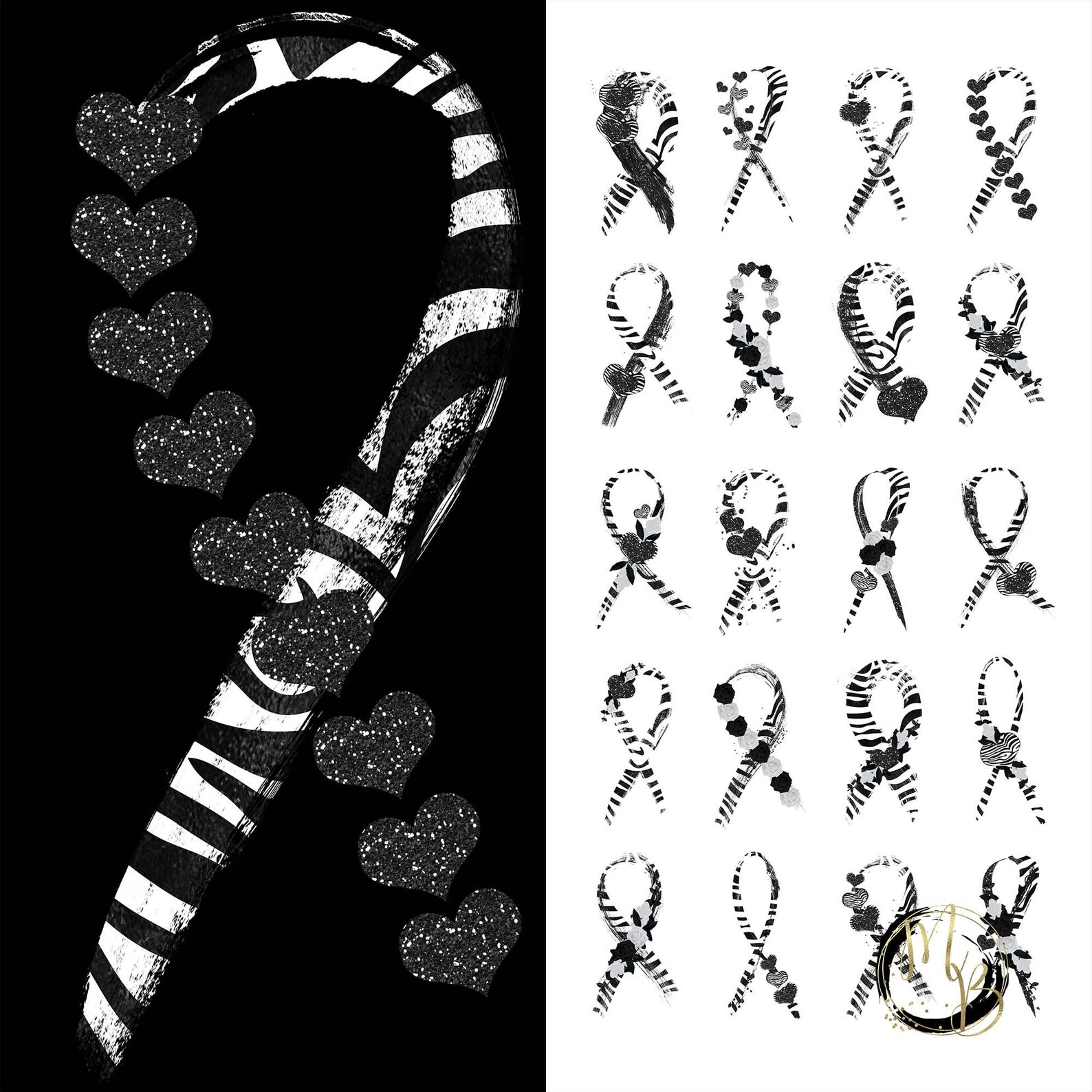 Awareness Ribbon Clipart Graphics Zebra Print for Rare - Etsy
