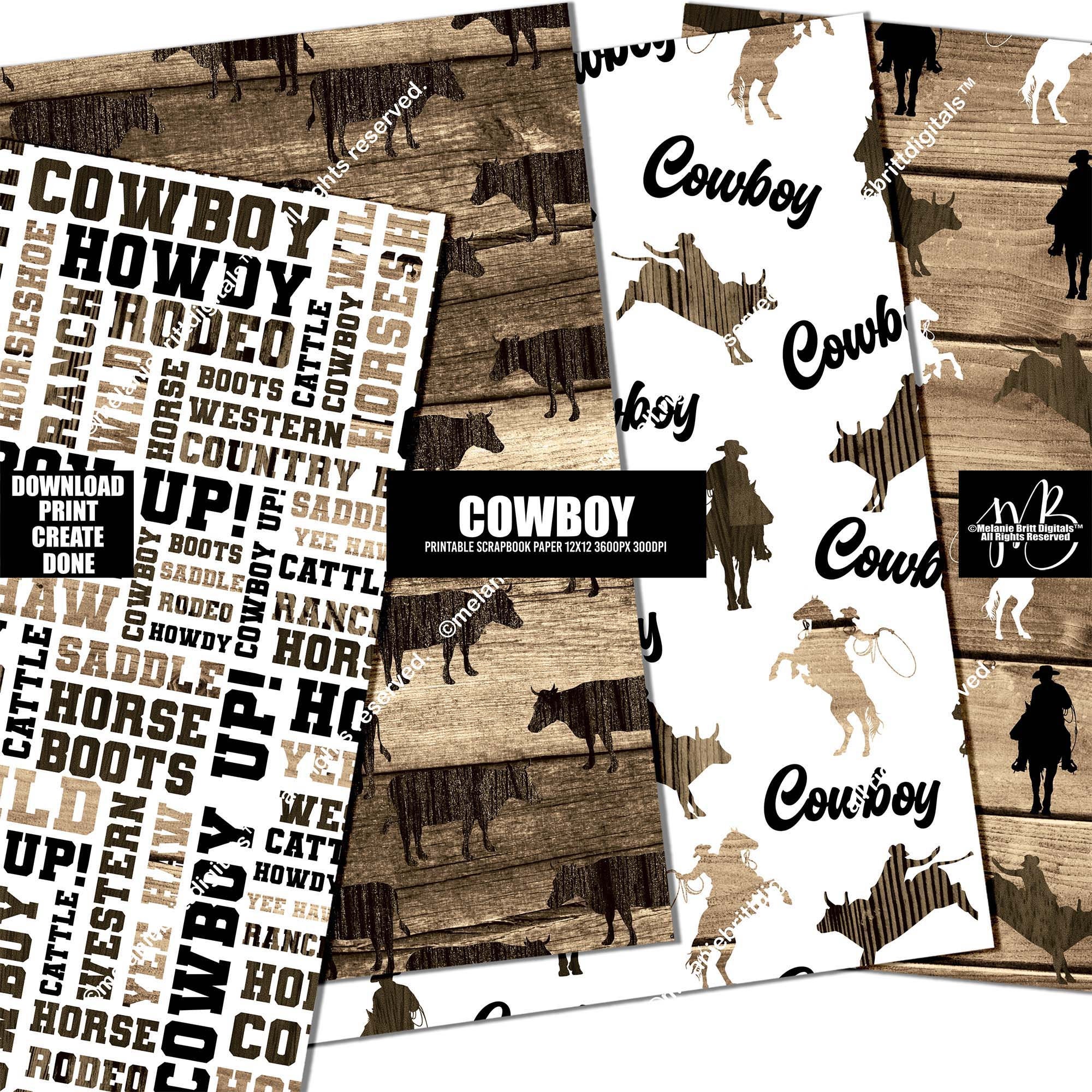 Reminisce Cowboy 12x12 Scrapbooking Paper Set