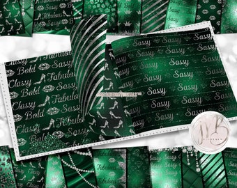 Emerald Green Sassy Scrapbook Paper Download • Diamond Bling • Printable Paper Crafts 20 12x12 JPG