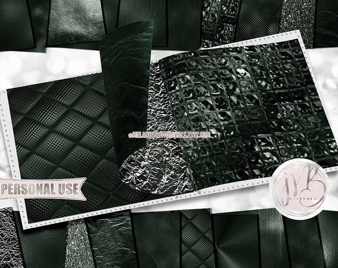 Hunter Green Opulent Scrapbook Paper Download • Unique Metallic Shimmering Foil • Scrapbooking Printable