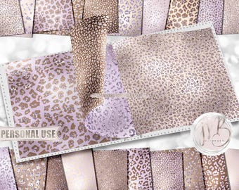 Pastel Baby Purple Nursery Leopard Print Scrapbook Paper Download • Glitter Sparkle and Foil • DIY Printable Paper Crafts 20 12x12 JPG & PDF