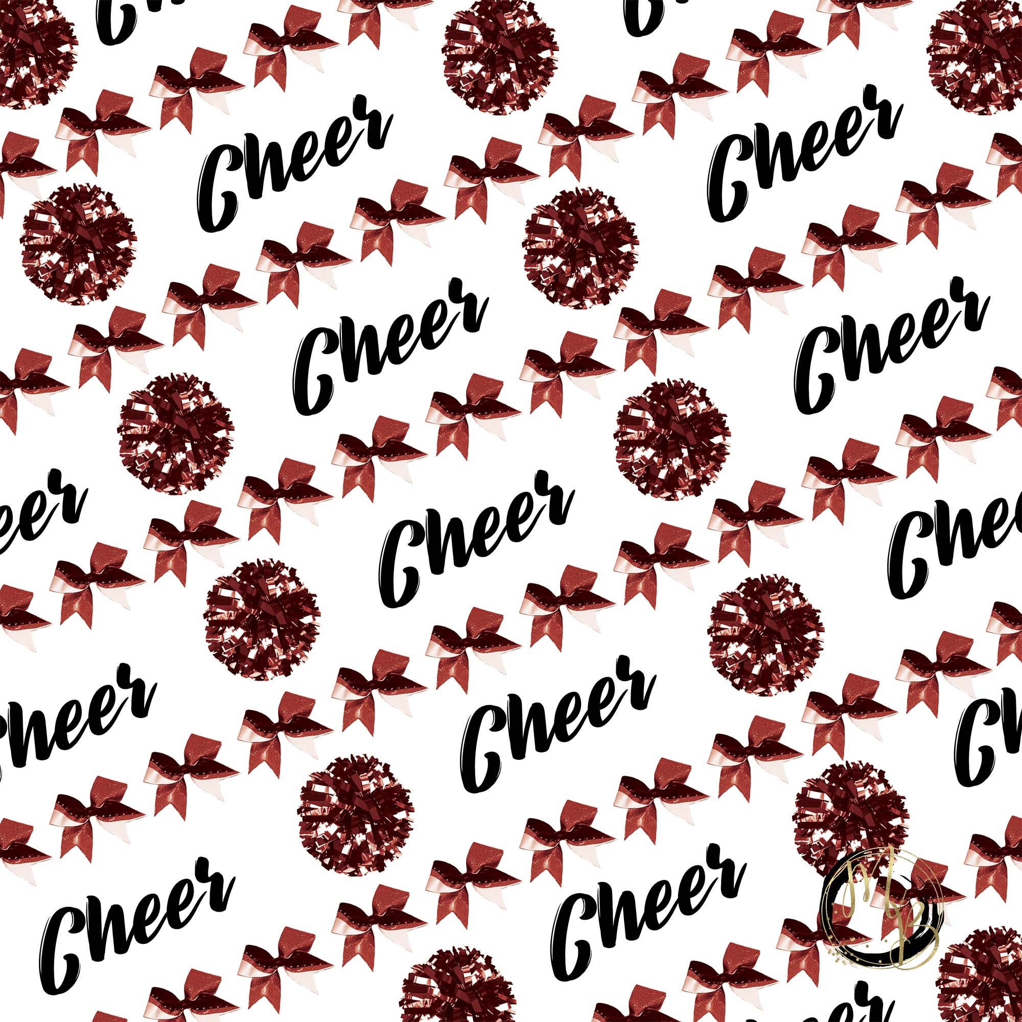 Maroon Cheerleading Digital Paper Download With Shiny Pom Etsy UK