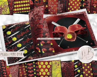 Maroon Glam Softball Scrapbook Paper Download • Softball Field Helmets Glitter and Foil Design • Printable Paper Crafts 20 12x12 JPG & PDF