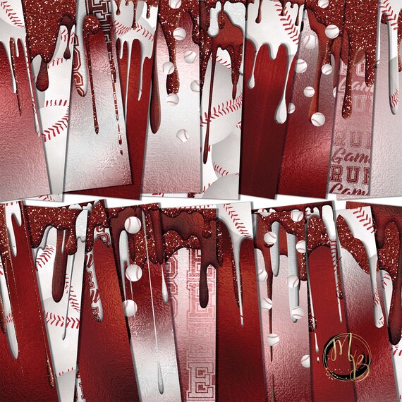 Maroon Baseball Drips Digital Paper Download Dripping Paint Etsy