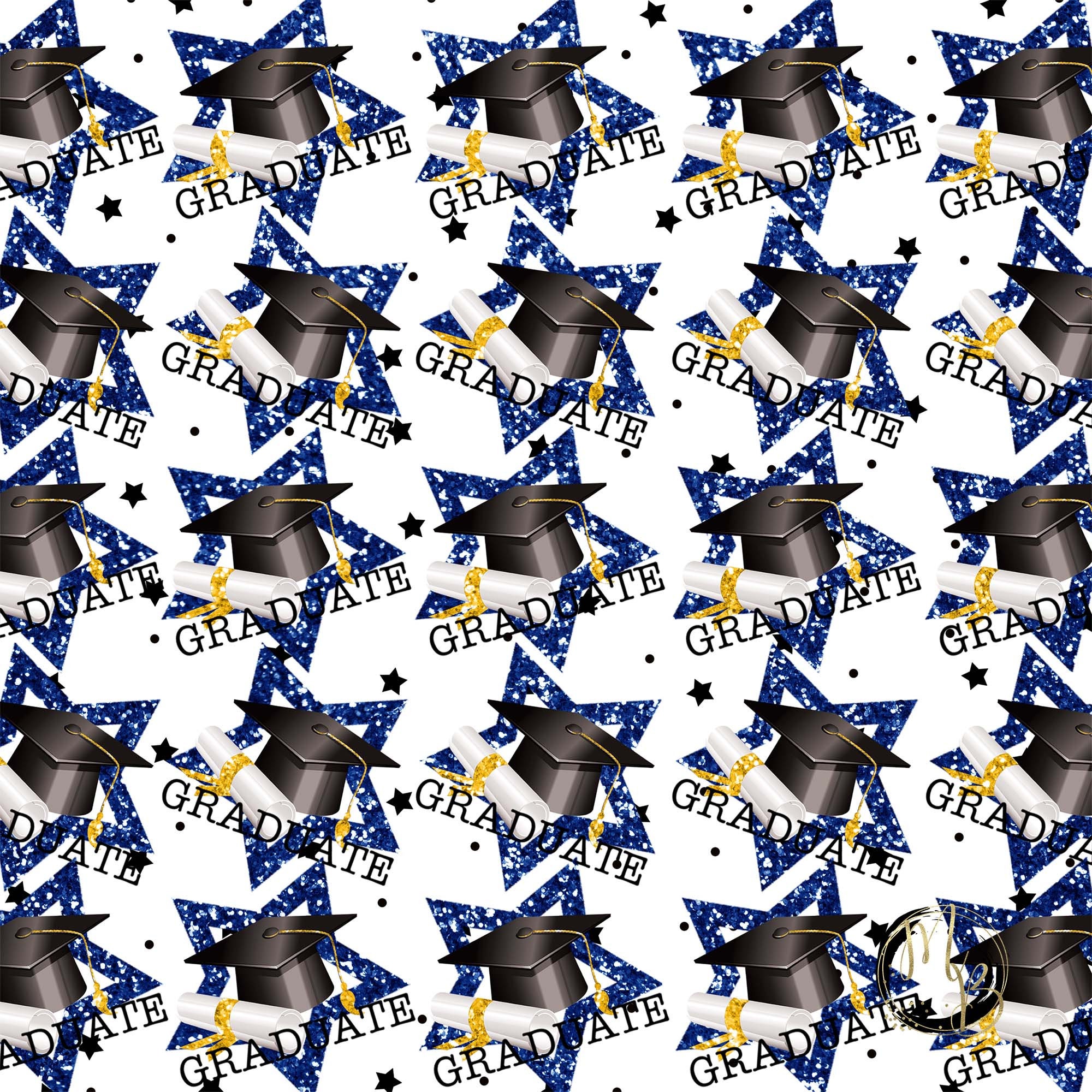 Graduation Blue & Yellow Glitter Digital Paper Download high | Etsy