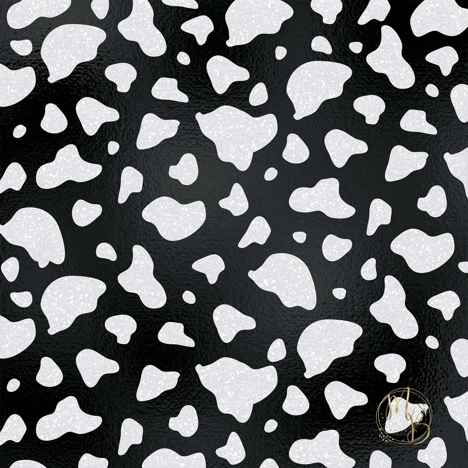 Cow Print Textures Digital Paper Black &amp; White With Metallic | Etsy