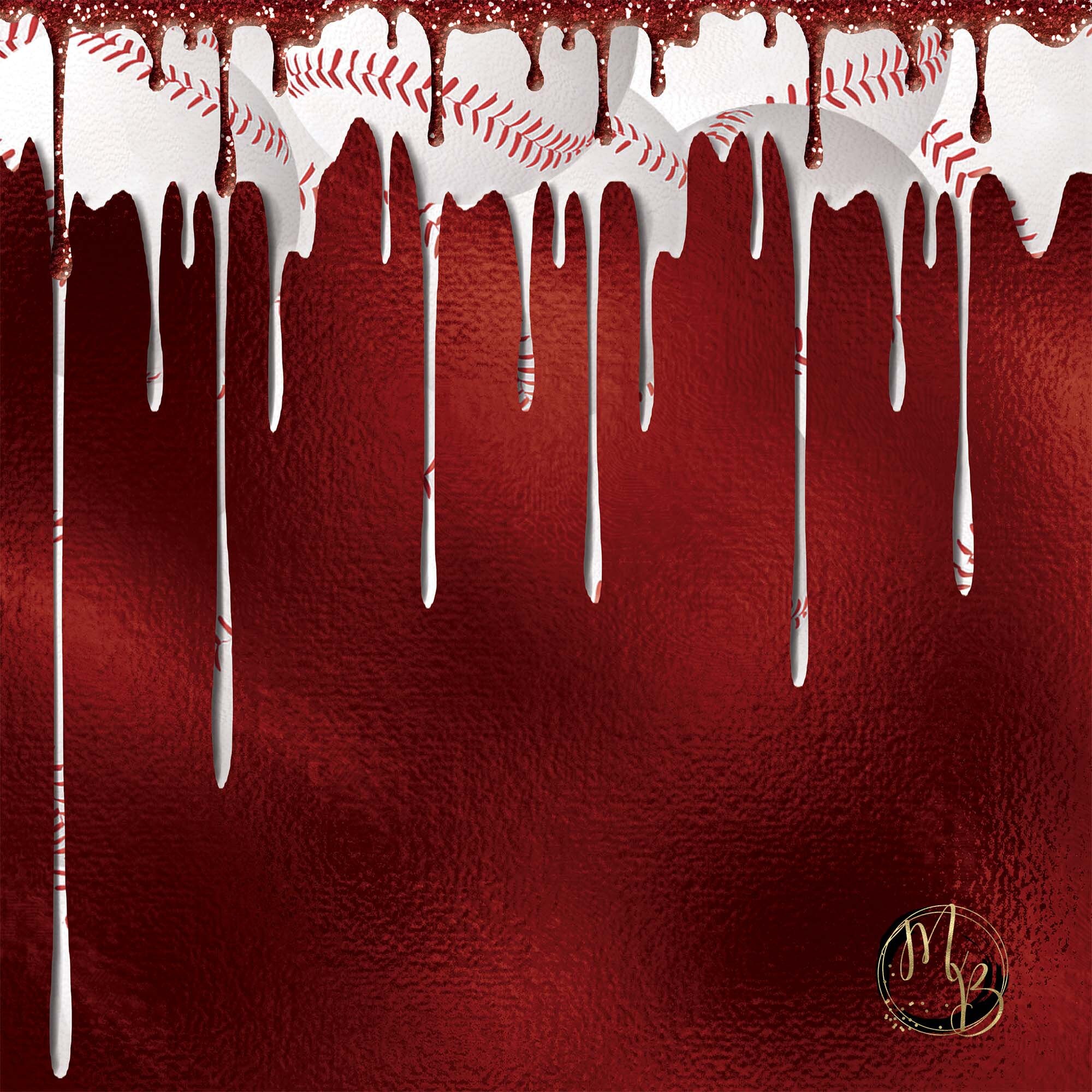 Maroon Baseball Drips Digital Paper Download Dripping Paint Etsy