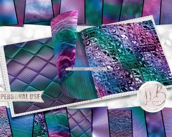 Ombre Rainbow Opulent Scrapbook Paper Download • Unique Metallic Shimmering Foil Design • DIY Printable Paper Crafts 20 12x12 JPG & PDF
