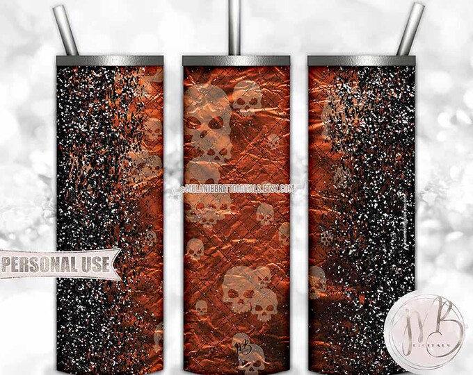 Dark Orange Luxury Gothic Tumbler Wrap Download • Halloween Party Tumbler Gift • Sublimation Print and Press #19