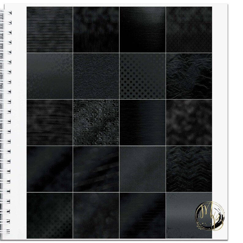 Black Metallic Digital Paper Download with shiny metallic foil Etsy