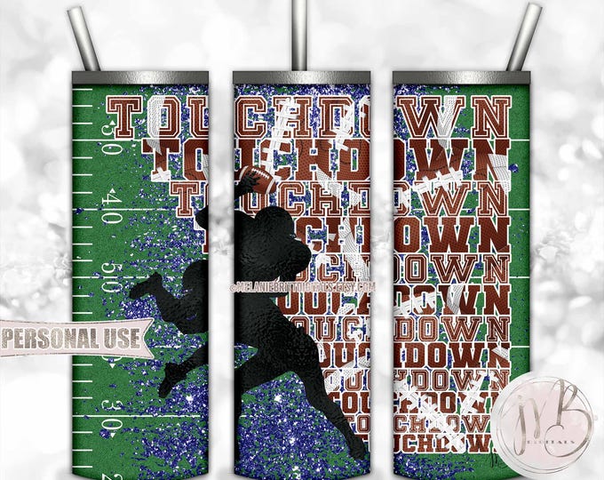 Football Touchdown 20oz Skinny Tumbler Wrap Sublimation Download • DIY Print and Press
