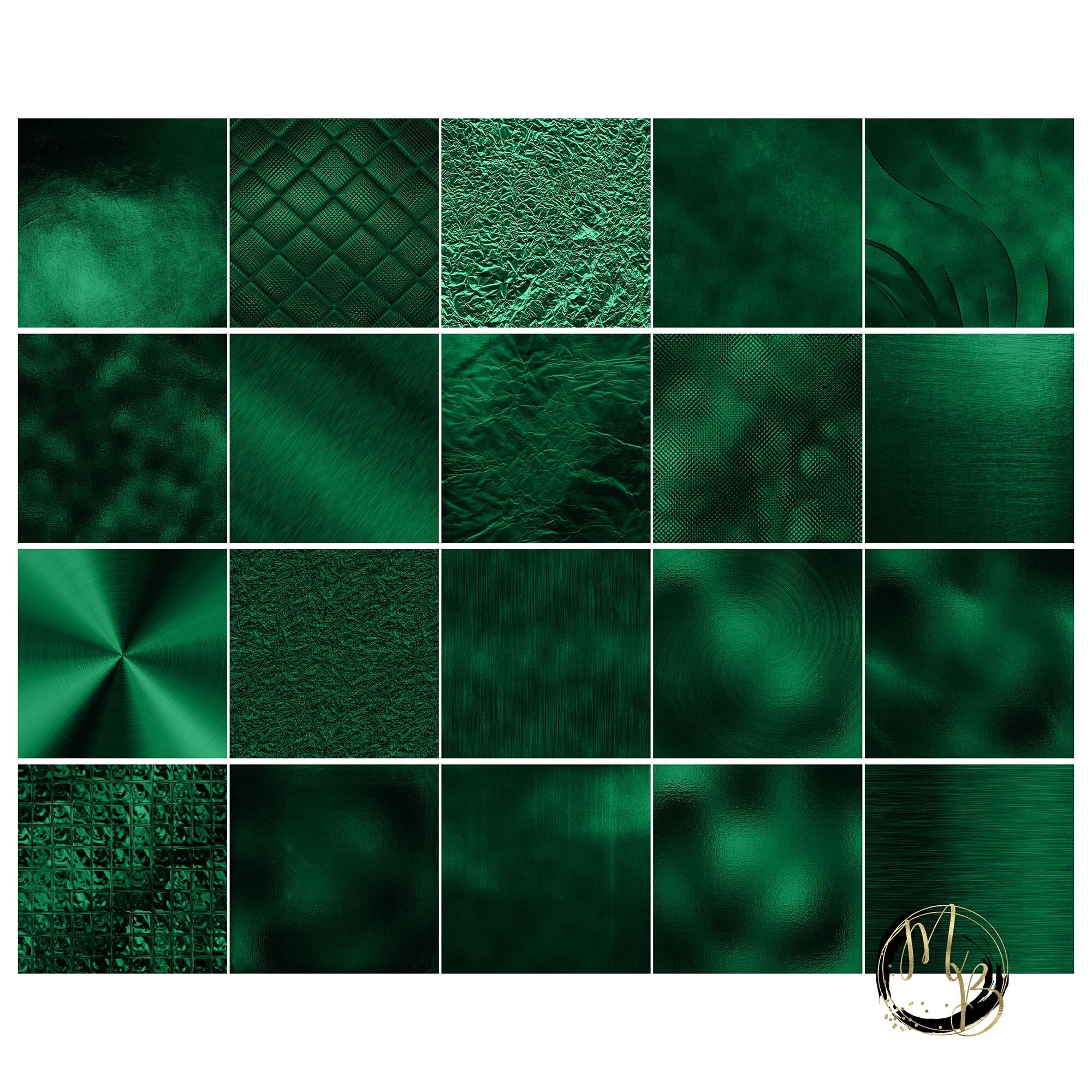 Opulent Emerald Green Digital Paper Download with shiny Etsy