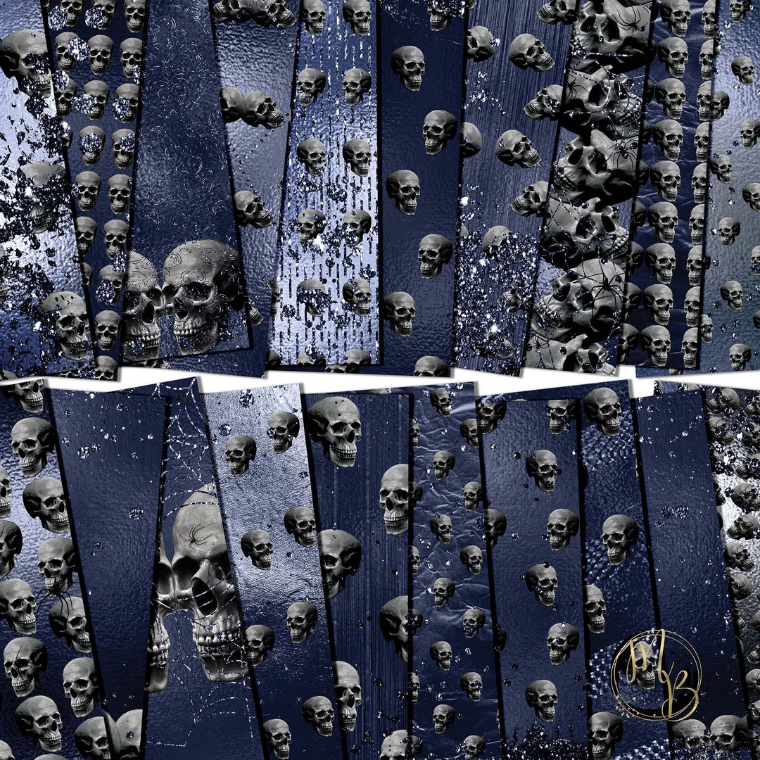 Glam Skulls Scrapbook Paper Download Sparkling Glitter Metallic Foil ...
