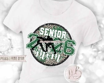 Boy Wrestling Senior 2026 Mom T-Shirt Sublimation Design • Classic Leopard Print and Green Glitter Wrestler Mom Gift • DIY Print and Press