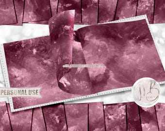 Sangria Red Watercolor Scrapbook Paper Download • Soft Delicate Mixed Media Paint Design • Printable Paper Crafts 20 12x12 JPG & PDF