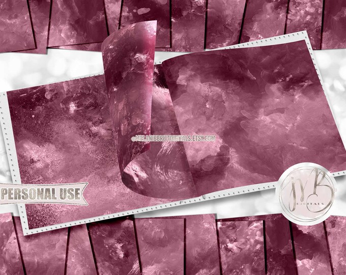 Sangria Red Watercolor Scrapbook Paper Download • Soft Delicate Mixed Media Paint Design • Printable Paper Crafts 20 12x12 JPG & PDF