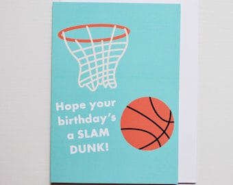 Basketball Slam Dunk Birthday Card -  Funny, Sports Pun Birthday Card