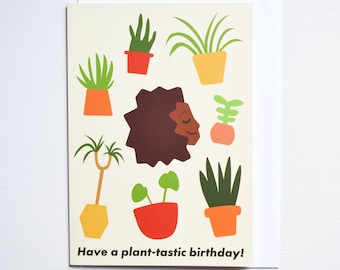 Plant-Tastic Birthday Card - Houseplant Birthday Card, Plant Lovers Gift, Plant Birthday Gift