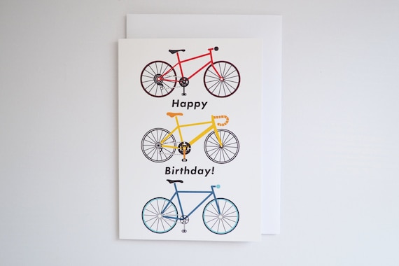 Carte Danniversaire De Cyclisme Joyeux Anniversaire Carte Etsy France