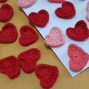 Small Crochet Red hearts, wedding decorations, Valentines day hearts, nursery room image 6