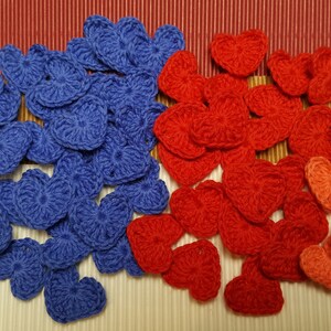 Small Crochet Red hearts, wedding decorations, Valentines day hearts, nursery room image 7