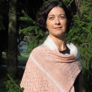 KNITTING PATTERN pdf version to print - in french - stole model "Judy"