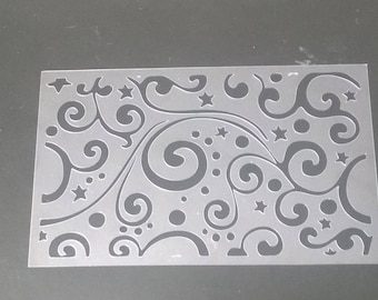 Swirls and dots cake stencil