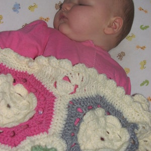 CROCHET PATTERN Allison Rose Baby Afghan Pattern / Crochet Octagon Granny Squares / Crochet Baby Blanket Pattern / Rose Baby Blanket image 3
