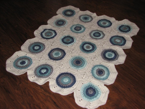 CROCHET PATTERN Octagons Circles Granny Baby Afghan Pattern