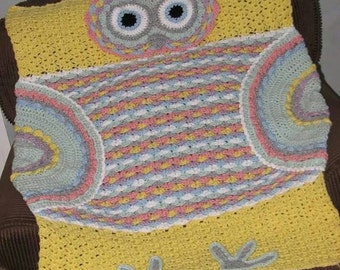 CROCHET PATTERN - Owl Baby Afghan Crochet Pattern / Crochet Owl Afghan Pattern / Crochet Owl Baby Blanket Pattern
