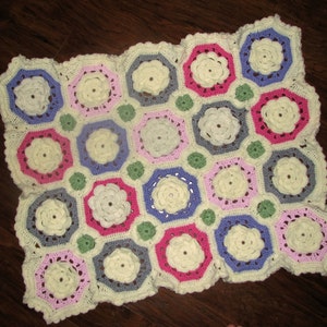 CROCHET PATTERN Allison Rose Baby Afghan Pattern / Crochet Octagon Granny Squares / Crochet Baby Blanket Pattern / Rose Baby Blanket image 2