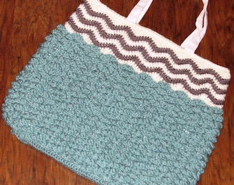 CROCHET PATTERN - Chevron & Mermaid Scale Beach Tote Bag (No Crocodile Stitch Included)