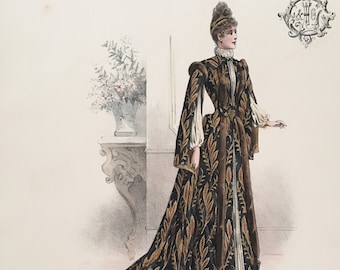 アンティークカードヴィクトリア朝時代大型クロモリトグラフフランス