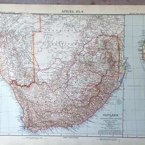 1906 Large Africa map, Antique original print