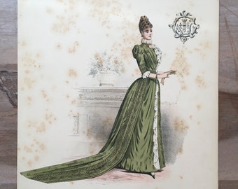 アンティーク カード ヴィクトリア朝時代大型クロモリトグラフフランス