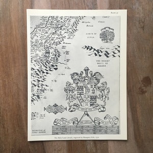 1965 Vintage-Karte Illustration, Die Neue Welt, Das Heilige Land, graviert von H. Cole 1572, Vintage-Weltkarte, Antike Weltkarte, Kartendruck